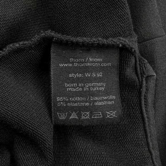 Thom Krom Black Cropped French Terry Hoodie Sweatshirt WS92 Women's Small - Picture 5 of 5